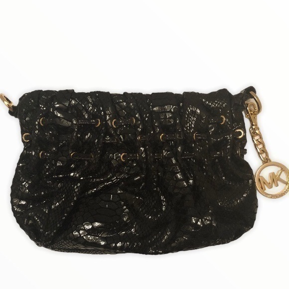 Michael kors snakeskin embossed leather clutch bag